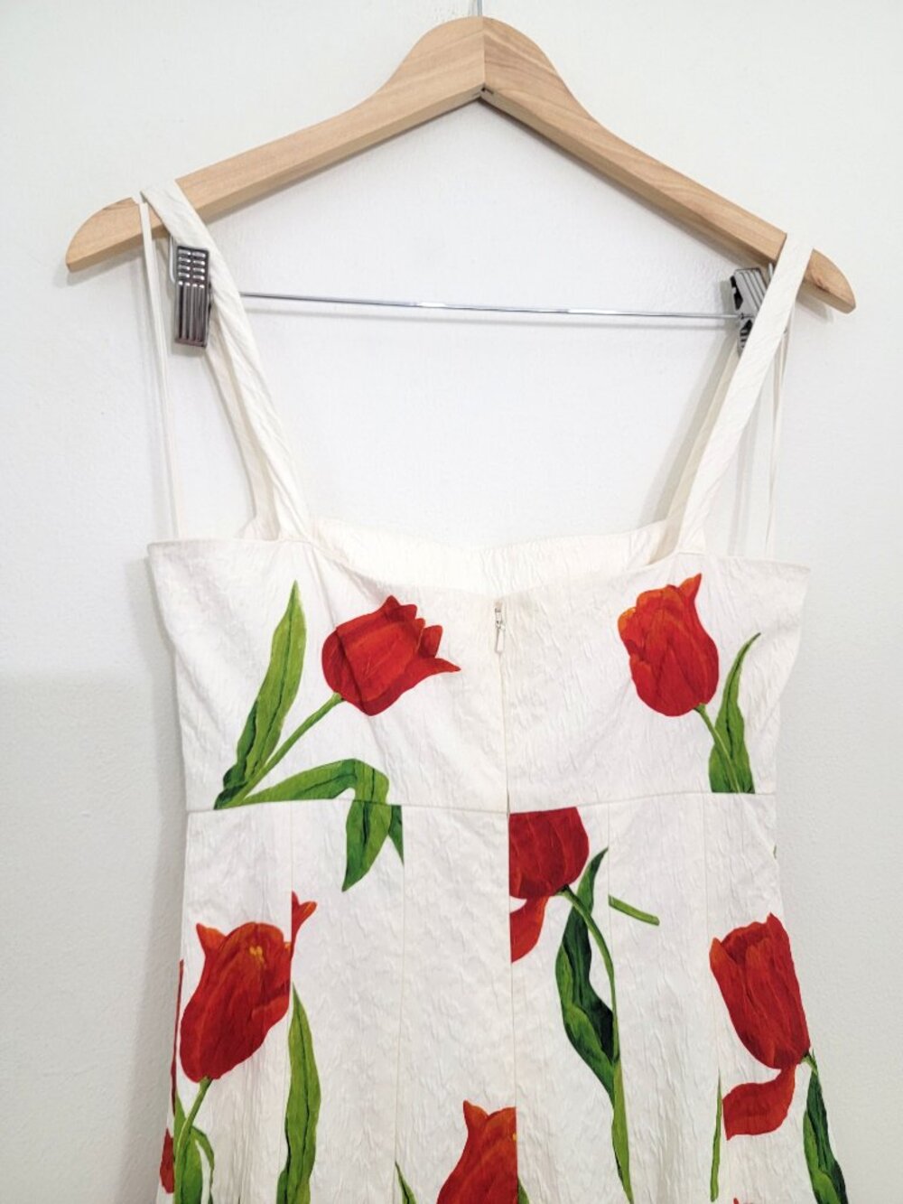 Oscar de la Renta Degradé Tulip Cloque Midi Dress White 4 - Picture 11 of 13
